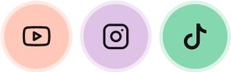YouTube, Instagram and TikTok icons